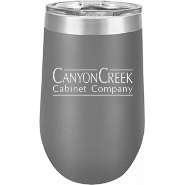   - 16 oz. Stainless Steel Stemless Wine Tumbler w/Lid Thumbnail